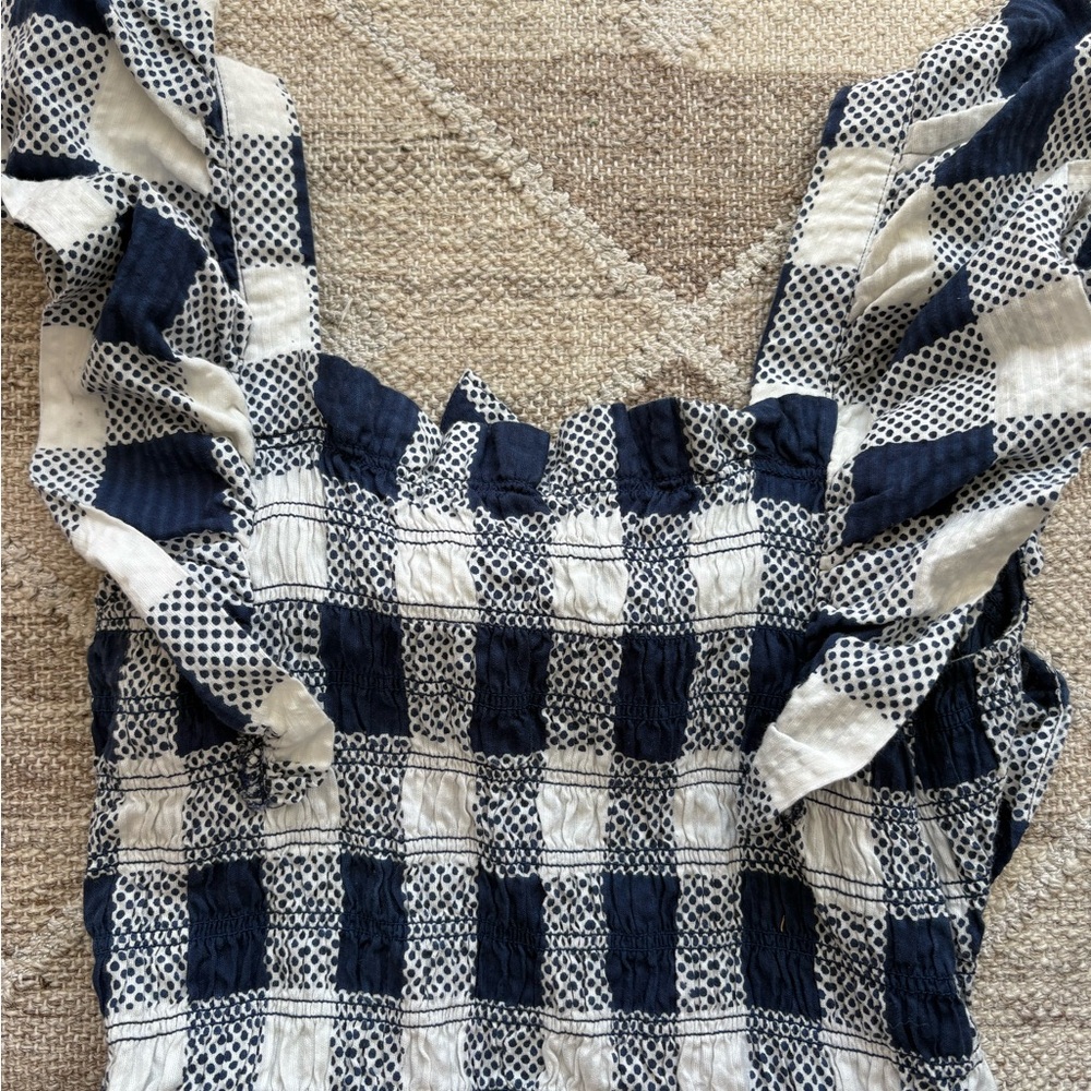 Sea New York Navy and Cream Gingham Midi Dress - Picture 2 of 5